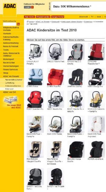 Auto-Kindersitze im Test 2010