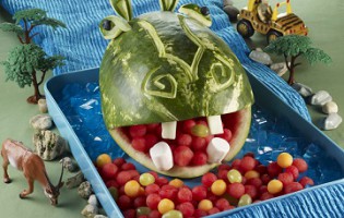 Wassermelone schneiden Tierform